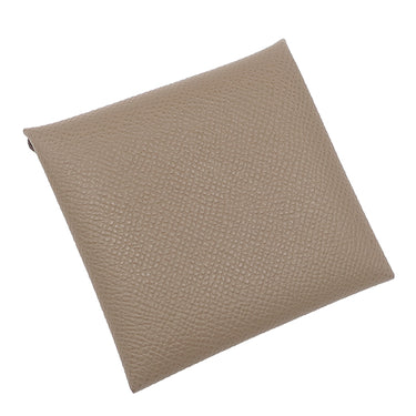 エルメス HERMES バスティア エトゥープ ヴォーエプソン コインケース シルバー金具 新品 未使用 グレージュ