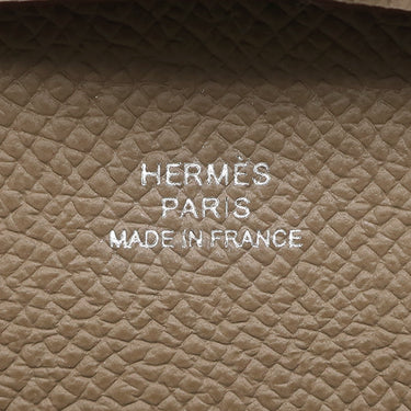 エルメス HERMES バスティア エトゥープ ヴォーエプソン コインケース シルバー金具 新品 未使用 グレージュ