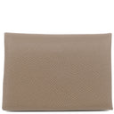 エルメス HERMES カルヴィ デュオ エトゥープ ヴォーエプソン カードケース シルバー金具 新品 未使用 茶 フラグメントケース