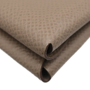 エルメス HERMES カルヴィ デュオ エトゥープ ヴォーエプソン カードケース シルバー金具 新品 未使用 茶 フラグメントケース