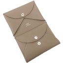 エルメス HERMES カルヴィ デュオ エトゥープ ヴォーエプソン カードケース シルバー金具 新品 未使用 茶 フラグメントケース