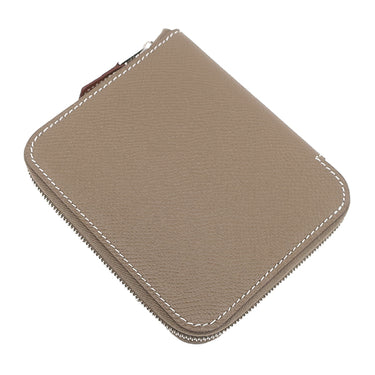 エルメス HERMES アザップ シルクイン コンパクト エトゥープ ヴォーエプソン コインケース シルバー金具 新品 未使用 グレージュ ラウンドファスナー