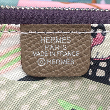 エルメス HERMES アザップ シルクイン コンパクト エトゥープ ヴォーエプソン コインケース シルバー金具 新品 未使用 グレージュ ラウンドファスナー