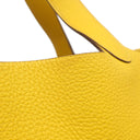 エルメス HERMES ピコタン MM ジョーヌ トリヨンクレマンス ハンドバッグ シルバー金具 黄色