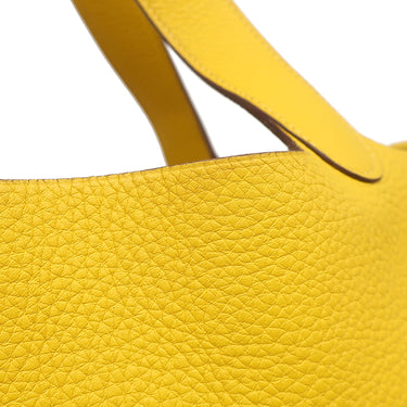 エルメス HERMES ピコタン MM ジョーヌ トリヨンクレマンス ハンドバッグ シルバー金具 黄色