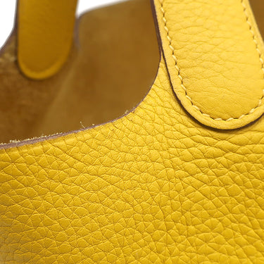エルメス HERMES ピコタン MM ジョーヌ トリヨンクレマンス ハンドバッグ シルバー金具 黄色