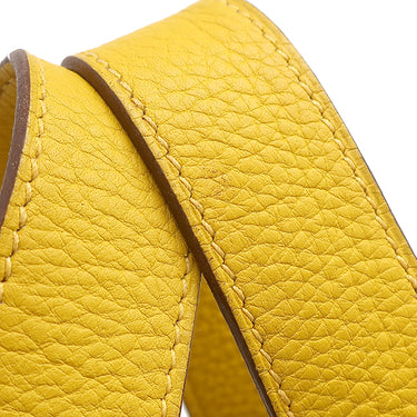 エルメス HERMES ピコタン MM ジョーヌ トリヨンクレマンス ハンドバッグ シルバー金具 黄色