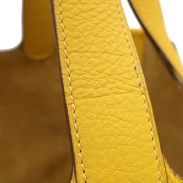 エルメス HERMES ピコタン MM ジョーヌ トリヨンクレマンス ハンドバッグ シルバー金具 黄色