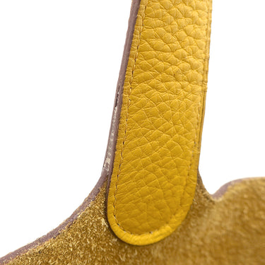 エルメス HERMES ピコタン MM ジョーヌ トリヨンクレマンス ハンドバッグ シルバー金具 黄色