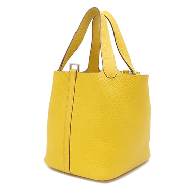 エルメス HERMES ピコタン MM ジョーヌ トリヨンクレマンス ハンドバッグ シルバー金具 黄色