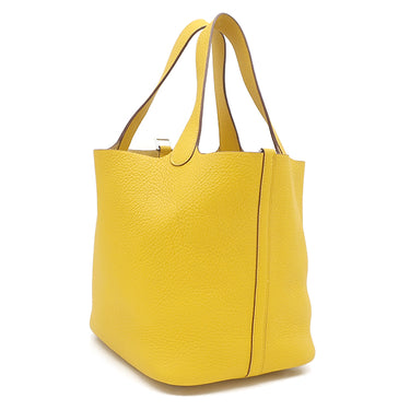 エルメス HERMES ピコタン MM ジョーヌ トリヨンクレマンス ハンドバッグ シルバー金具 黄色