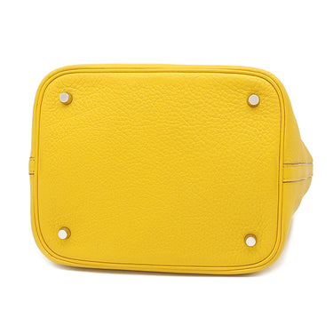エルメス HERMES ピコタン MM ジョーヌ トリヨンクレマンス ハンドバッグ シルバー金具 黄色