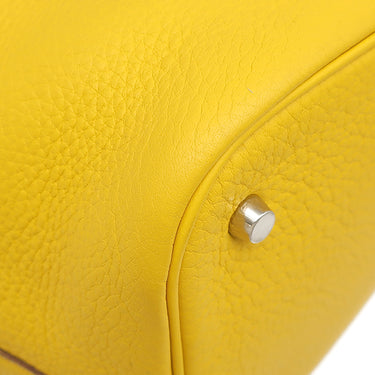 エルメス HERMES ピコタン MM ジョーヌ トリヨンクレマンス ハンドバッグ シルバー金具 黄色