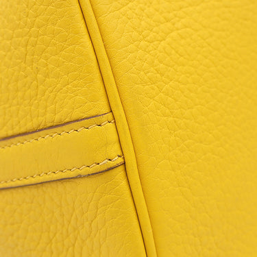 エルメス HERMES ピコタン MM ジョーヌ トリヨンクレマンス ハンドバッグ シルバー金具 黄色