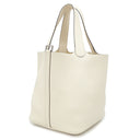 エルメス HERMES ピコタンロックMM ナタ トリヨンクレマンス ハンドバッグ シルバー金具 アイボリー