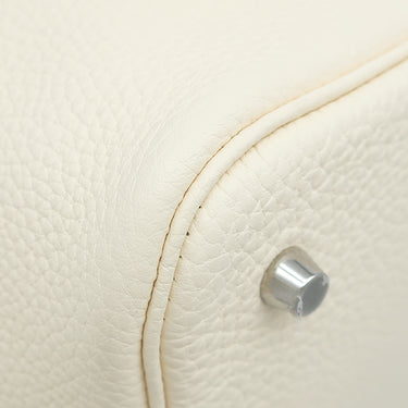 エルメス HERMES ピコタンロックMM ナタ トリヨンクレマンス ハンドバッグ シルバー金具 アイボリー