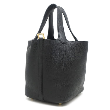 エルメス HERMES ピコタンロック PM ブラック トリヨンクレマンス ハンドバッグ ゴールド金具 黒