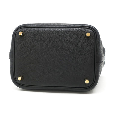 エルメス HERMES ピコタンロック PM ブラック トリヨンクレマンス ハンドバッグ ゴールド金具 黒