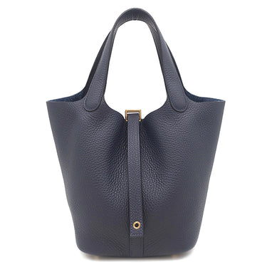 エルメス HERMES ピコタンロックPM ブルーニュイ トリヨンクレマンス ハンドバッグ ゴールド金具 新品 未使用 紺