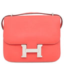 エルメス HERMES コンスタンス3 ミニ ミロワール ローズテキサス シェーブル ショルダーバッグ シルバー金具