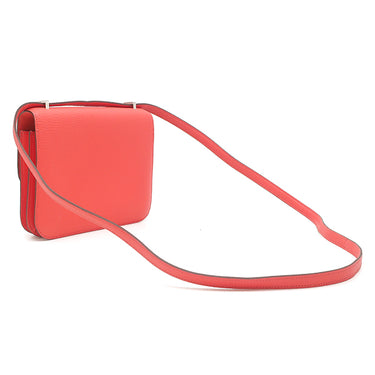 エルメス HERMES コンスタンス3 ミニ ミロワール ローズテキサス シェーブル ショルダーバッグ シルバー金具