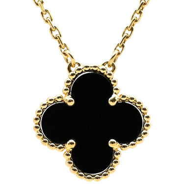 ヴァンクリーフアーペル Van Cleef & Arpels ヴィンテージ アルハンブラ ペンダント VCARA45800 ブラック×イエローゴールド K18YG オニキス ネックレス 黒 Au750 18K オニキス