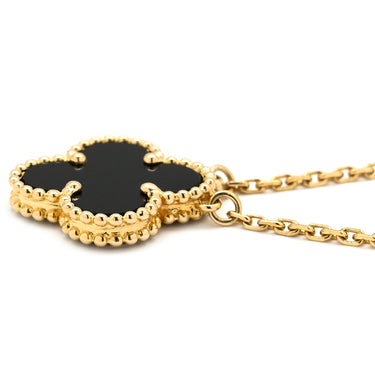 ヴァンクリーフアーペル Van Cleef & Arpels ヴィンテージ アルハンブラ ペンダント VCARA45800 ブラック×イエローゴールド K18YG オニキス ネックレス 黒 Au750 18K オニキス