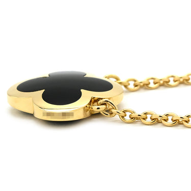 ヴァンクリーフアーペル Van Cleef & Arpels ピュア アルハンブラ VCARB13900 ブラック×イエローゴールド K18YG オニキス ネックレス Au750 18K 18金