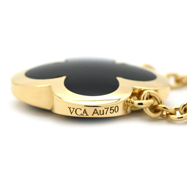 ヴァンクリーフアーペル Van Cleef & Arpels ピュア アルハンブラ VCARB13900 ブラック×イエローゴールド K18YG オニキス ネックレス Au750 18K 18金