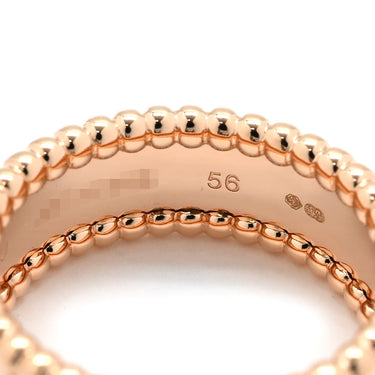 ヴァンクリーフアーペル Van Cleef & Arpels ペルレ シニアチュール ローズゴールド K18PG #56 リング 指輪 ピンクゴールド 750Au 18金 ビーズ縁 シグネチャー 16号