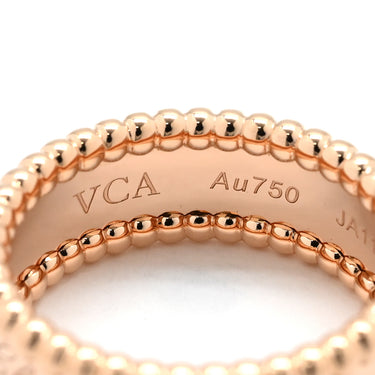 ヴァンクリーフアーペル Van Cleef & Arpels ペルレ シニアチュール ローズゴールド K18PG #56 リング 指輪 ピンクゴールド 750Au 18金 ビーズ縁 シグネチャー 16号