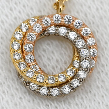 カルティエ Cartier ペンダント ダイヤモンド イエローゴールド×ピンクゴールド×ホワイトゴールド K18PG K18YG K18WG ダイヤモンド ネックレス Cartier トリプルカラー 18金 750 パヴェダイヤ