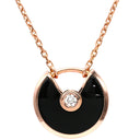 カルティエ Cartier アミュレット ドゥ カルティエ ブラック×ピンクゴールド K18PG ダイヤモンド オニキス ネックレス 黒 1Pダイヤ 18K 750PG