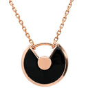 カルティエ Cartier アミュレット ドゥ カルティエ ブラック×ピンクゴールド K18PG ダイヤモンド オニキス ネックレス 黒 1Pダイヤ 18K 750PG