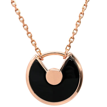 カルティエ Cartier アミュレット ドゥ カルティエ ブラック×ピンクゴールド K18PG ダイヤモンド オニキス ネックレス 黒 1Pダイヤ 18K 750PG