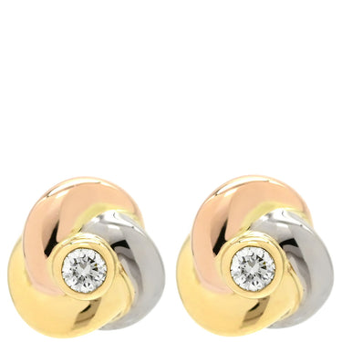 カルティエ Cartier ベビートリニティ B8027100 ホワイトゴールド×イエローゴールド×ピンクゴールド K18YG K18PG K18WG ダイヤモンド ピアス 1Pダイヤ 18K 750 YG PG WG