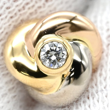 カルティエ Cartier ベビートリニティ B8027100 ホワイトゴールド×イエローゴールド×ピンクゴールド K18YG K18PG K18WG ダイヤモンド ピアス 1Pダイヤ 18K 750 YG PG WG