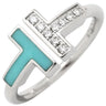 ティファニー Tiffany & Co ダイヤモンド ターコイズ ワイヤーリング 64028146 ホワイトゴールド K18WG ダイヤモンド ターコイズ リング 指輪 T＆Co. Au750 18K 18金 Tワイヤー 10号