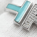 ティファニー Tiffany & Co ダイヤモンド ターコイズ ワイヤーリング 64028146 ホワイトゴールド K18WG ダイヤモンド ターコイズ リング 指輪 T＆Co. Au750 18K 18金 Tワイヤー 10号