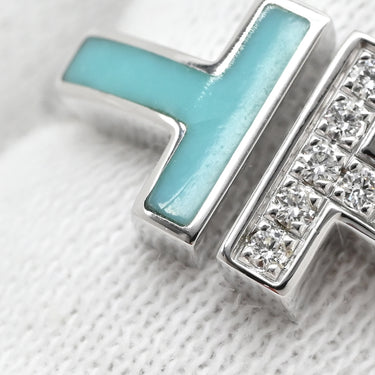 ティファニー Tiffany & Co ダイヤモンド ターコイズ ワイヤーリング 64028146 ホワイトゴールド K18WG ダイヤモンド ターコイズ リング 指輪 T＆Co. Au750 18K 18金 Tワイヤー 10号