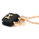 エルメス HERMES アミュレット コンスタンス ペンダント ブラック×ピンクゴールド K18PG ブラックジェイド ネックレス ピンクゴールド Au750 18K 18金 ミニチュア バッグモチーフ 黒翡翠