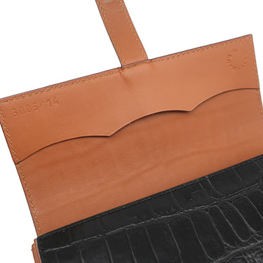 フェリージ Felisi クロコ型押し 3005-SA-001 ブラック×ブラウン レザー 長財布 黒 茶