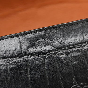 フェリージ Felisi クロコ型押し 3005-SA-001 ブラック×ブラウン レザー 長財布 黒 茶