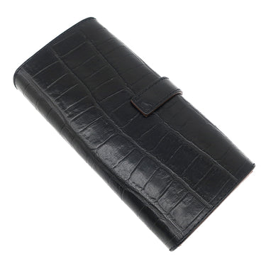 フェリージ Felisi クロコ型押し 3005-SA-001 ブラック×ブラウン レザー 長財布 黒 茶