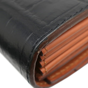 フェリージ Felisi クロコ型押し 3005-SA-001 ブラック×ブラウン レザー 長財布 黒 茶