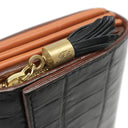 フェリージ Felisi クロコ型押し 3005-SA-001 ブラック×ブラウン レザー 長財布 黒 茶