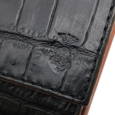 フェリージ Felisi クロコ型押し 3005-SA-001 ブラック×ブラウン レザー 長財布 黒 茶