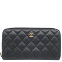 シャネル CHANEL マトラッセ ロングジップウォレット A50097 ブラック レザー キャビアスキン 長財布 ゴールド金具 ラウンドファスナー ココマーク