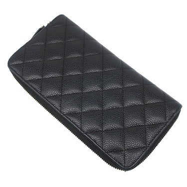 シャネル CHANEL マトラッセ ロングジップウォレット A50097 ブラック レザー キャビアスキン 長財布 ゴールド金具 ラウンドファスナー ココマーク