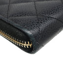 シャネル CHANEL マトラッセ ロングジップウォレット A50097 ブラック レザー キャビアスキン 長財布 ゴールド金具 ラウンドファスナー ココマーク